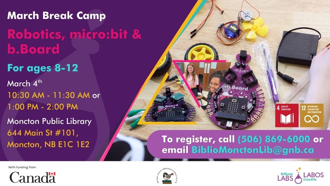 French Moncton Library March Break program feature poster