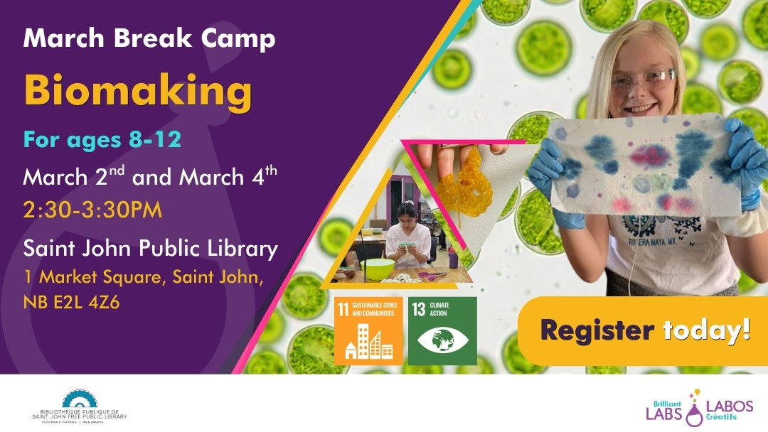 Saint John Public Library March Break Camp program feature poster